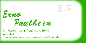 erno paulheim business card