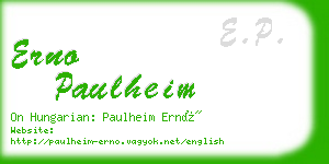 erno paulheim business card